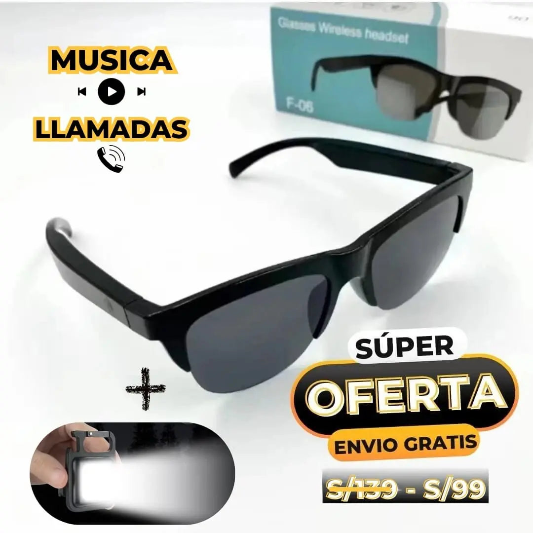 Lentes con musica + 1 Linterna llavero🎁