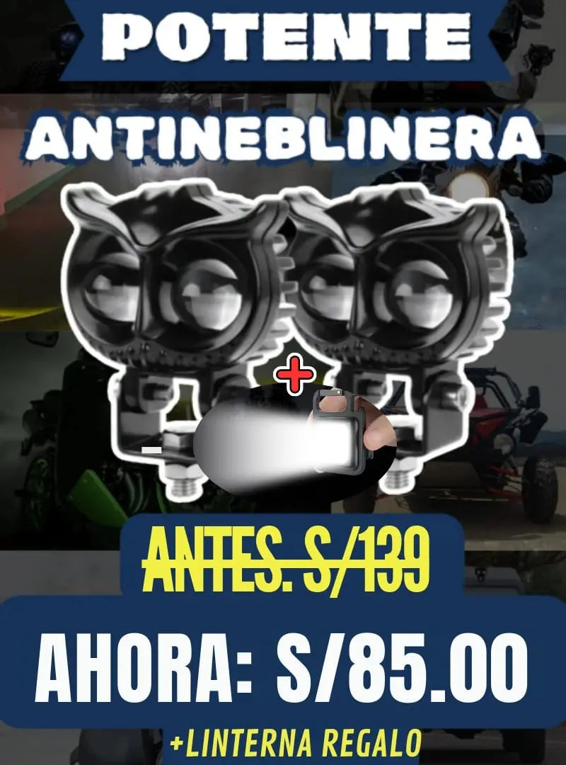 2 Faros Búhos Led + 1 Linterna llavero